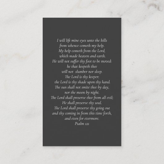 木炭グレー写真悔やみや弔慰葬儀記念カード 名刺 (裏面)