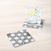 木炭グレー幾何学模様 スクエアペーパーコースター (インサイチュ)