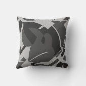 木炭グレー黒スワーリングはっきりした抽象芸術モチーフ クッション (裏面)