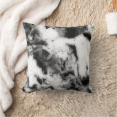 木炭グレー/ホワイト/ブラック抽象芸術デコール枕 クッション (ブランケット)