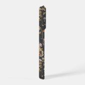 木炭グレー ワイルドフラワー フローラル モノグラム iPhoneケース (右側面)