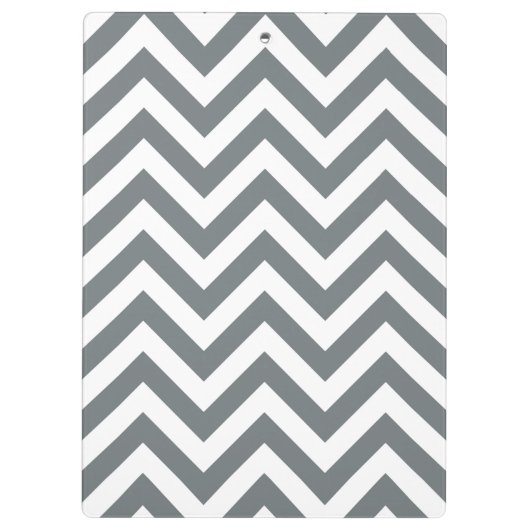 木炭グレーLgシェブロン海軍ブルーネームモノグラム クリップボード (裏面)