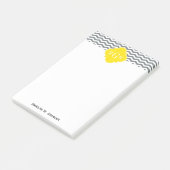 木炭シンシェブロンイエロークローバー3モノグラム ポストイット (アングル)