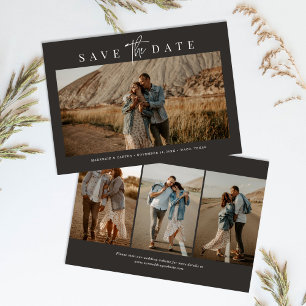 木炭シンプルミニマモダンリスト4枚 セーブザデート