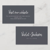 木炭シンプル製スクリプ結婚トのWebサイト挿入カード プレイスカード (正面/裏面)