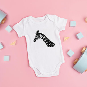 木炭スケッチキリン ベビーボディスーツ