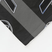 木炭ストライプのスタイルの黒のリボンの認識度 フリースブランケット (角)