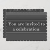 木炭ストライプ招待状 招待状 (正面/裏面)