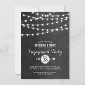 木炭ストリングライト婚約パーティ招待状 招待状 (正面)