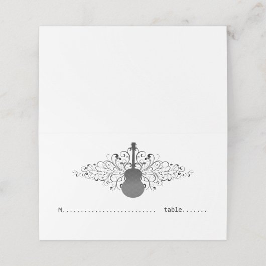 木炭スワーズギター折り曲げ座席表 プレイスカード (外部開封)