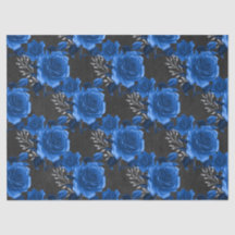 木炭デコページの青バラ