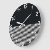 木炭デニムと横線，壁掛け ラージ壁時計 (傾斜)