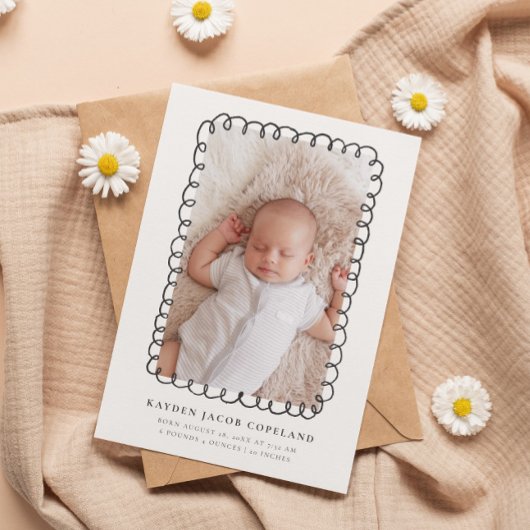 木炭ドールフレーム誕生発表写真 案内状