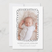 木炭ドールフレーム誕生発表写真 案内状 (正面)