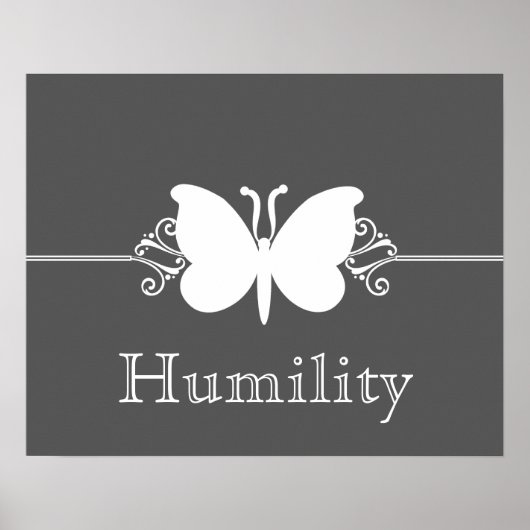 木炭バタフライ渦巻き美徳ポスター ポスター (正面)