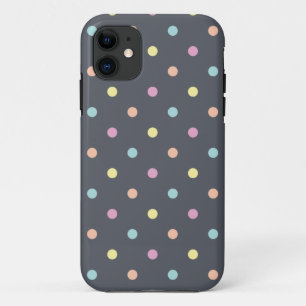 木炭パステルの水玉模様 iPhone 11 ケース