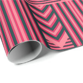 木炭ピンクストライプ色モノグラエレガントム ラッピングペーパー (ロールコーナー)