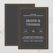 木炭フレエレガントーム結婚式招待状 招待状 (正面/裏面)