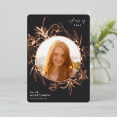 木炭フローラフォイル写真卒業のお知らせ 箔招待状 (立ち正面)