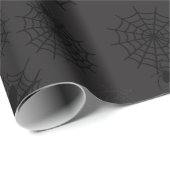 木炭ブラックのクモの巣ハロウィン ラッピングペーパー (ロールコーナー)