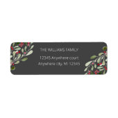 木炭ブラックウォーターカラーホリー差出人住所 ラベル (正面)