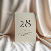 木炭ベージュ結婚プレミアムの5 x 7テーブル番号 招待状