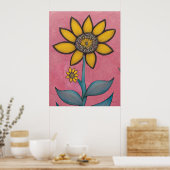 木炭ペンシル – ベビーバドフラワー ポスター (キッチン)