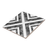 木炭ホワイトウォーターカラーダイヤモンドジオメトリック タイル (側面)