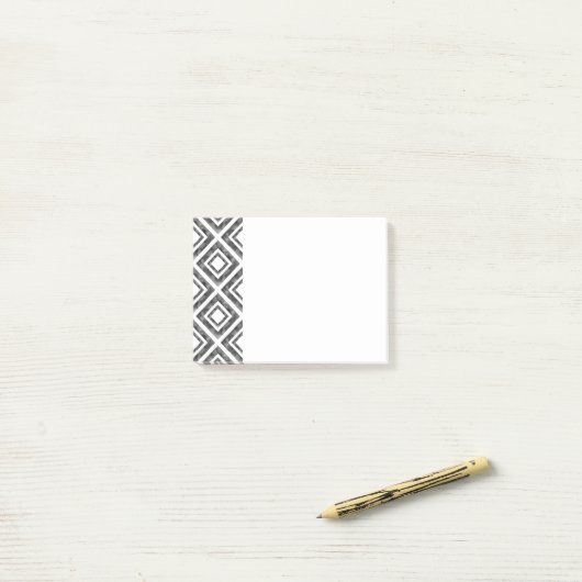 木炭ホワイトウォーターカラーダイヤモンドジオメトリック ポストイット (デスク上)