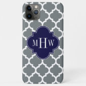 木炭ホワイトモロッコ#5海軍3イニシャルモノグラム Case-Mate iPhoneケース (裏面)