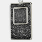 木炭マンダラクリスマスオーナメント シルバープレートフレームオーナメント (左)