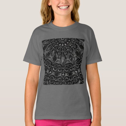木炭マンダラTシャツ Tシャツ (正面)