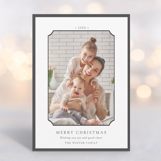 木炭メリーミニマルクリスマスフォト シーズンカード