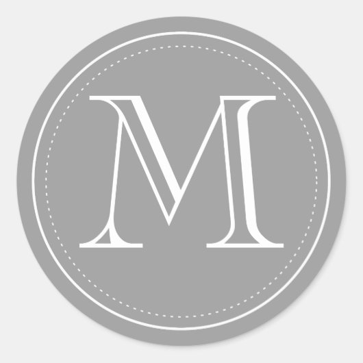 木炭モノグラム封筒用シールバイオリガミプリント ラウンドシール (正面)