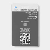 木炭企業セキュリティQRコード従業員の写真 バッジ (裏面)