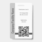 木炭写真会社セキュリティQRコード従業員 バッジ (裏面)