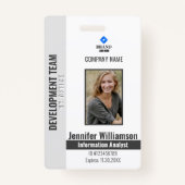 木炭写真会社セキュリティQRコード従業員 バッジ (正面)