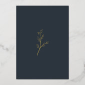 木炭植物画聖書の詩キリスト教の結婚式 箔招待状 (裏面)