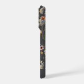 木炭灰水彩野の花パターン名 iPhoneケース (左側面)