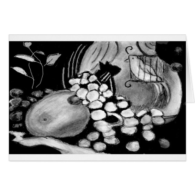 木炭猫および鳥 (正面横)