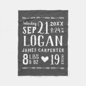 木炭男の赤ちゃん誕生統計キープサケ フリースブランケット (正面)