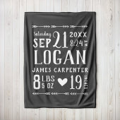 木炭男の赤ちゃん誕生統計キープサケ フリースブランケット