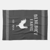 木炭素朴チキンパーソナライズされたファーム名 キッチンタオル (横)