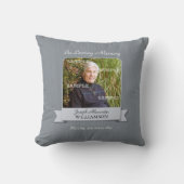 木炭細い縦縞の記念のアメリカ人のMoJoの枕 クッション (正面)