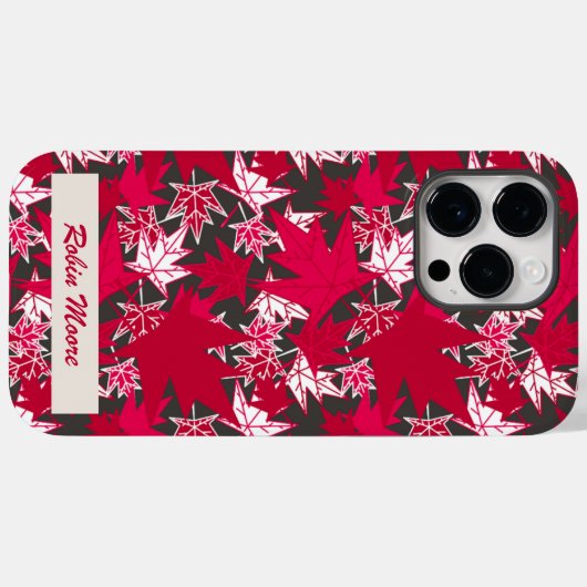 木炭葉のカエデ材 Case-Mate iPhoneケース (裏面 (横))