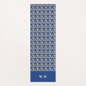 木炭葉の背景にカエデの青 ヨガマット (正面)