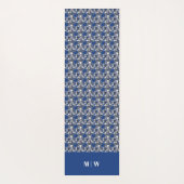 木炭葉の背景にカエデの青 ヨガマット (裏面)