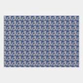 木炭葉の背景にカエデの青 ラッピングペーパーシート (正面3)