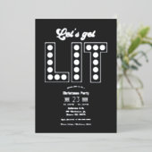 木炭輝くレトロクリスマスパーティー Let's Get Lit 箔招待状 (立ち正面)