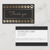 木炭金ゴールドポープリントドッグウォーカーロイヤリティカード 名刺 (正面/裏面)